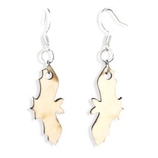 Rounded Ear Bat Laser-Cut Wooden Earrings