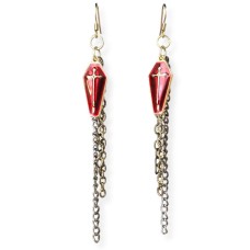 Red Coffin with Chain Earrings