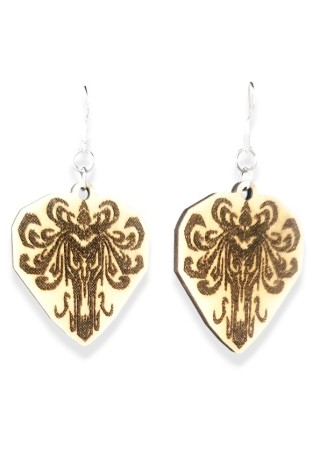 Haunted Mansion Wallpaper Laser-Cut Wooden Earrings