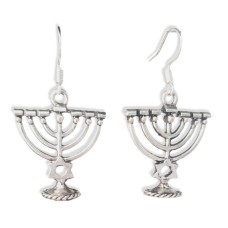 Menorah with Star Charm Earrings