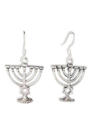 Menorah with Star Charm Earrings