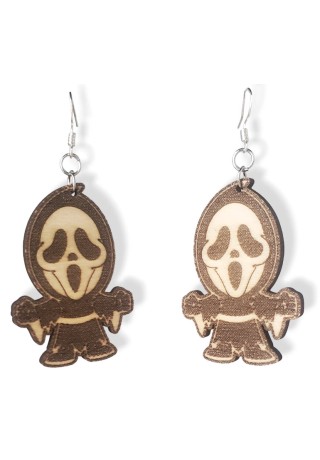 Scream Laser-Cut Wooden Earrings