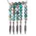 Crazy Lace Agate Beads with Feather Charms