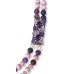 Purple and Pink Crystal Pearl Necklace with Brooch Charms