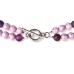 Purple and Pink Crystal Pearl Necklace with Brooch Charms