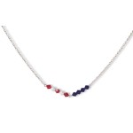 Blue, Red, and White Crystal Bi-Cone Bead Chain Necklace 