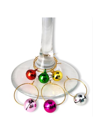 Multi-color Christmas Bell Wine Glass Charms