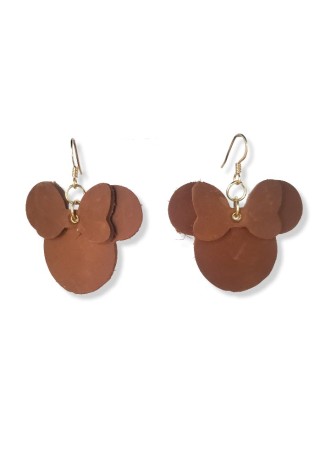Brown Leather Mouse Ears with Brown Bow Brown Leather Mouse Ears with Brown Bow