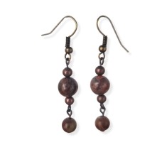 Antique Brown Bead Earrings