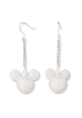 White Mouse Ear Earrings