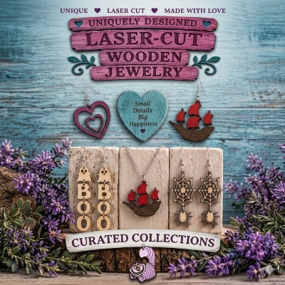 Laser-Cut Wooden Jewelry